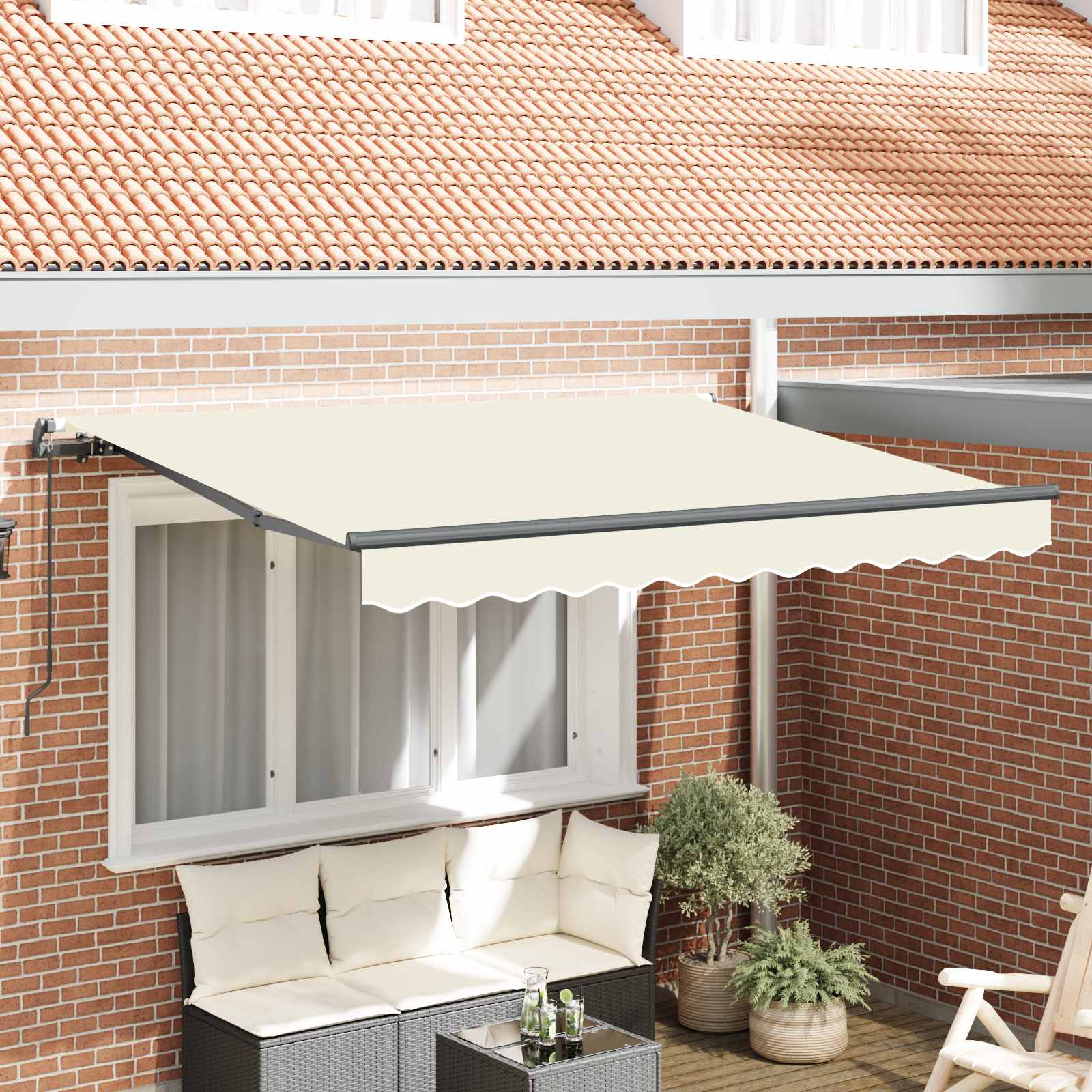 Kokkuvolditav varikatus cream 250 x 200 cm kangas