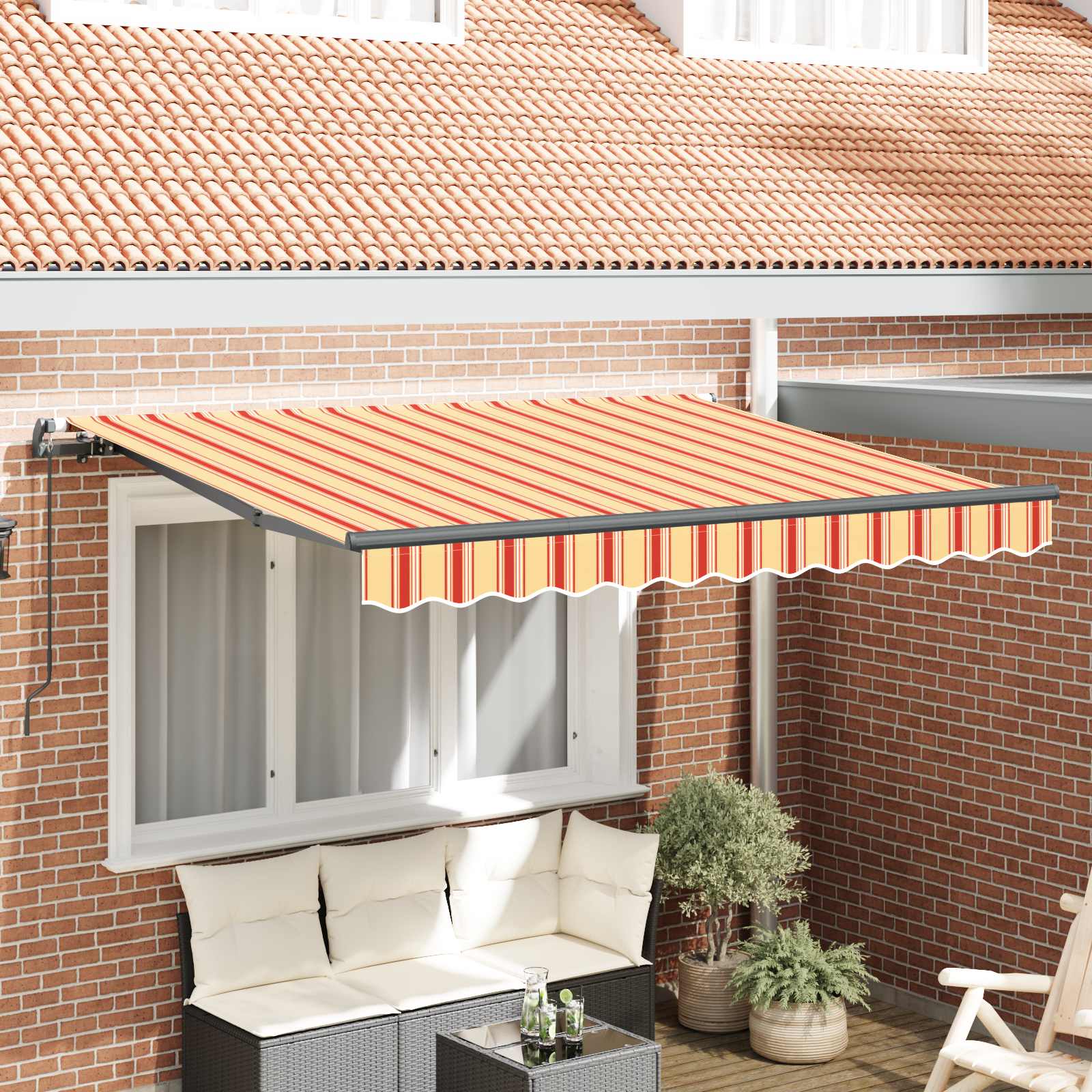 Kokkuvolditav varikatus Kollane ja oranž 250 x 200 cm kangas