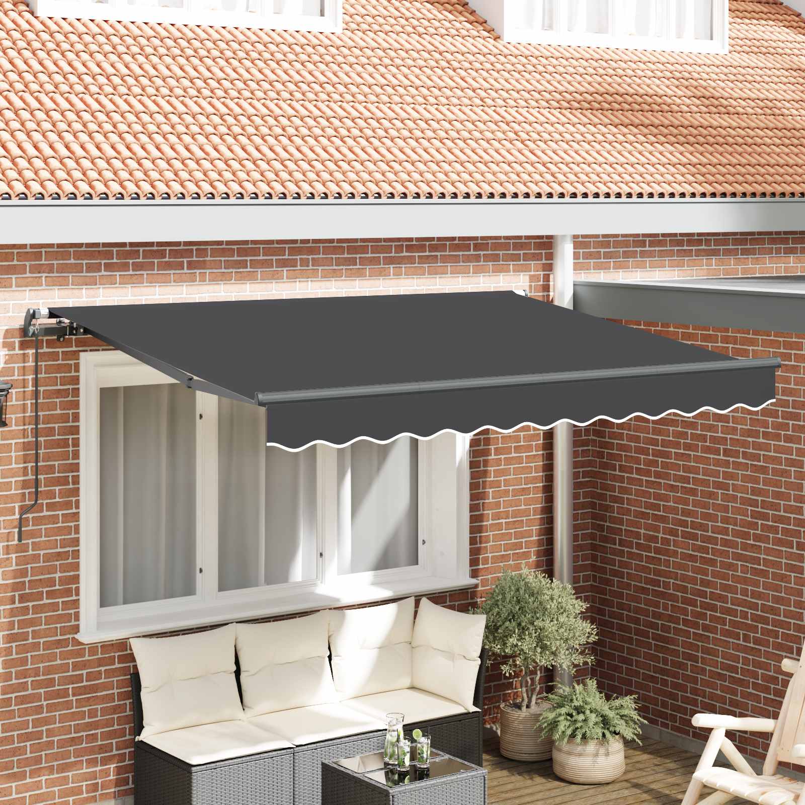 Kokkuvolditav varikatus Antratsiit 300 x 200 cm kangas