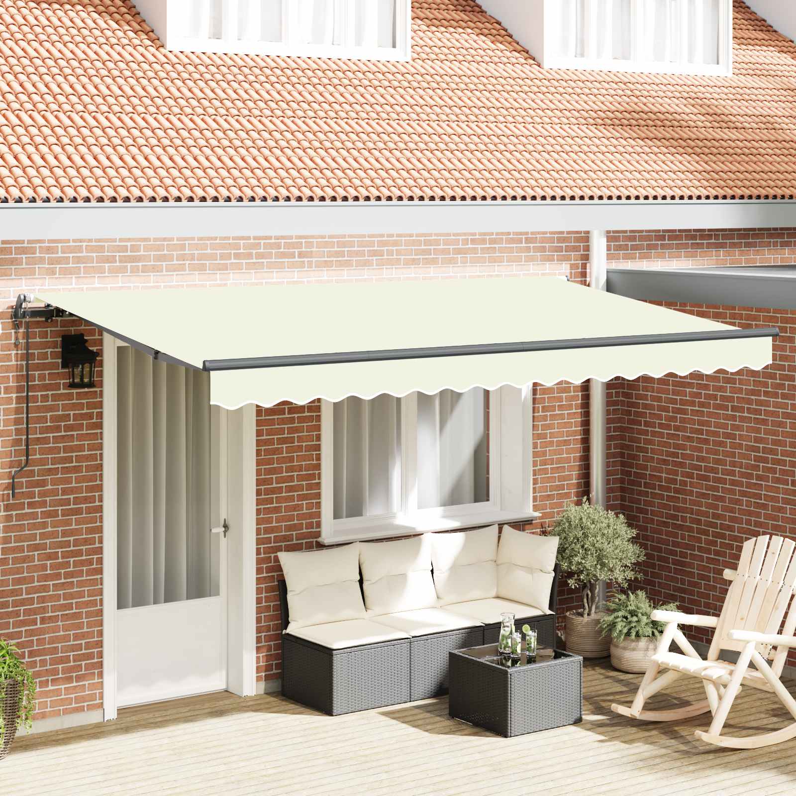 Kokkuvolditav varikatus cream 350 x 200 cm kangas