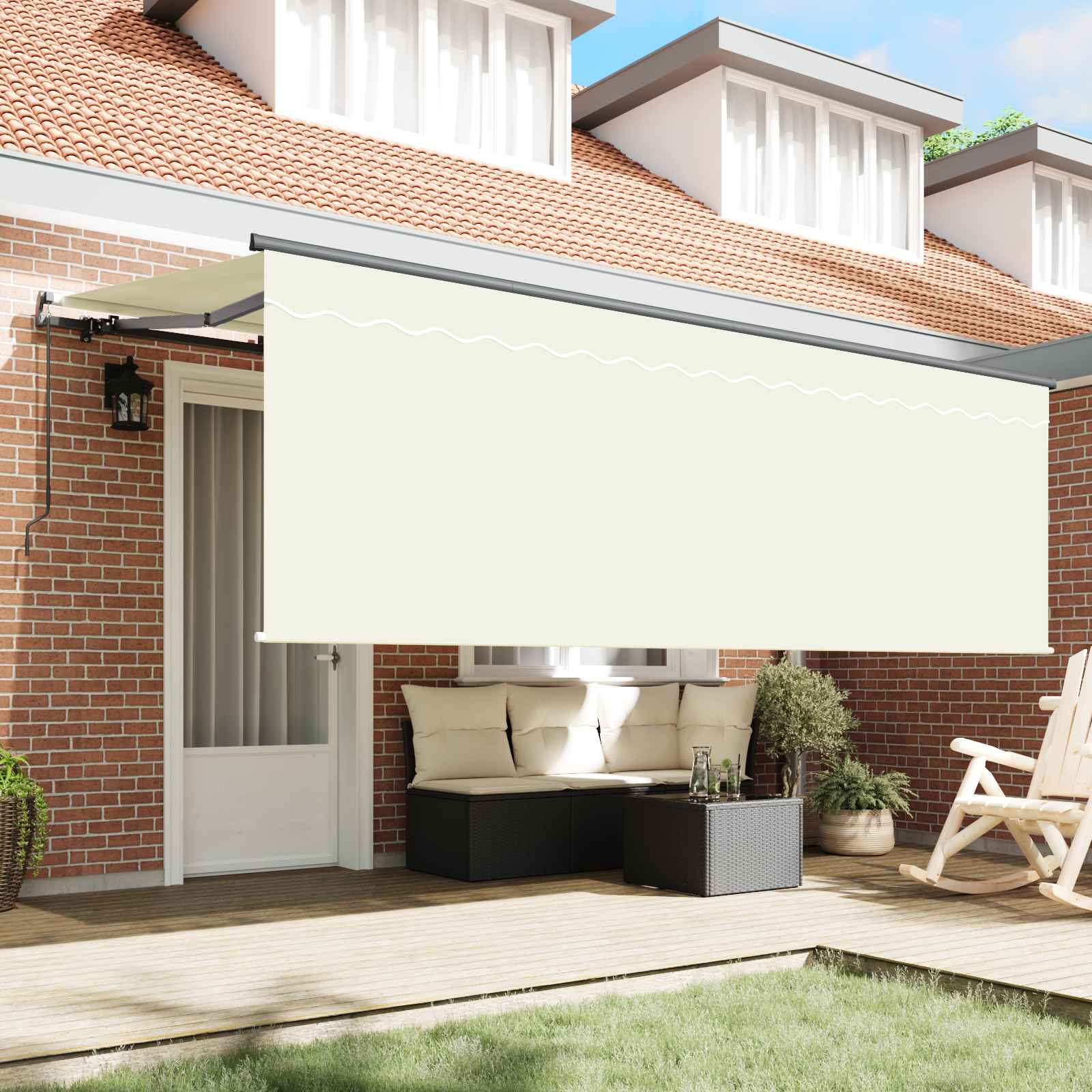 Kokkuvolditav varikatus cream 350 x 200 cm