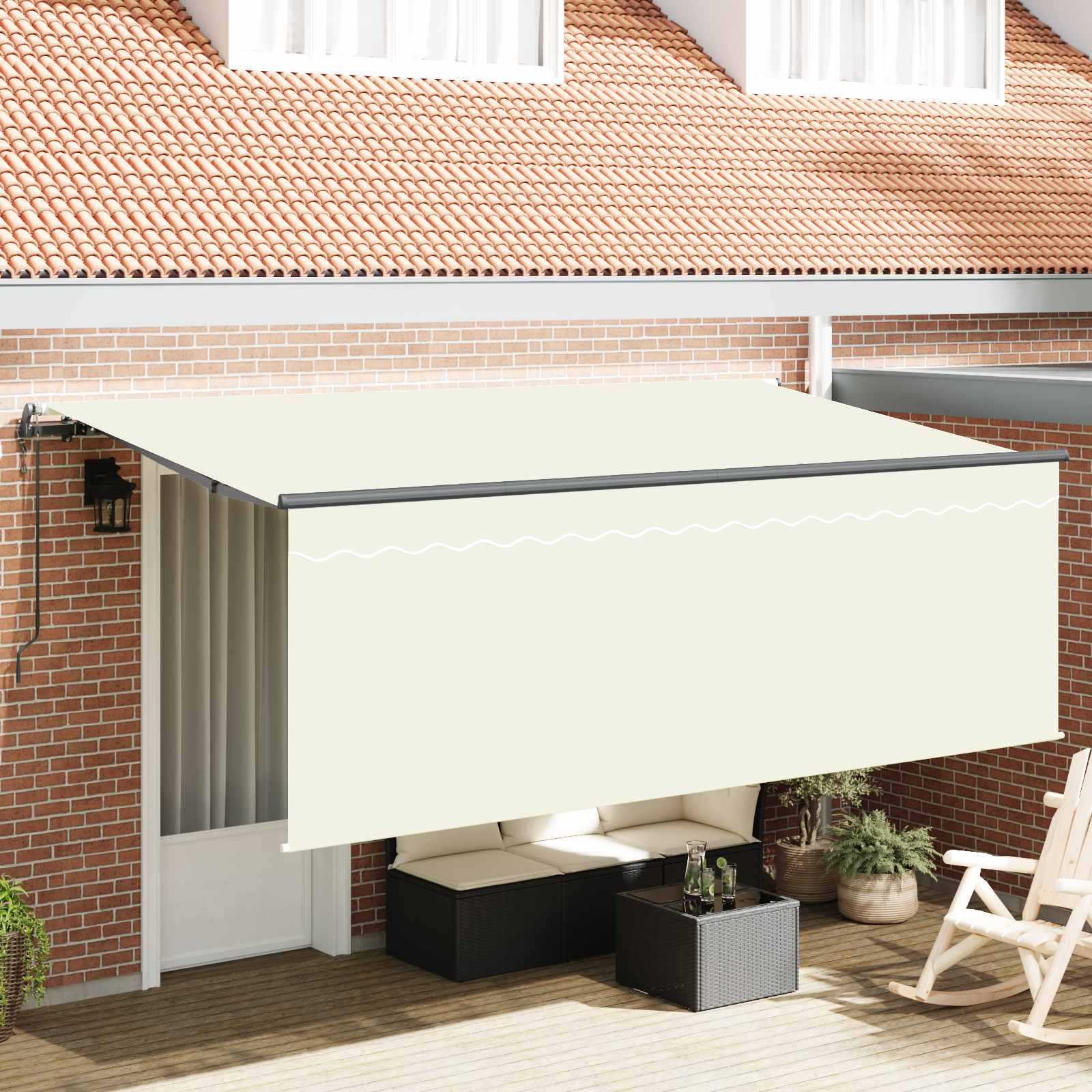 Kokkuvolditav varikatus cream 350 x 200 cm