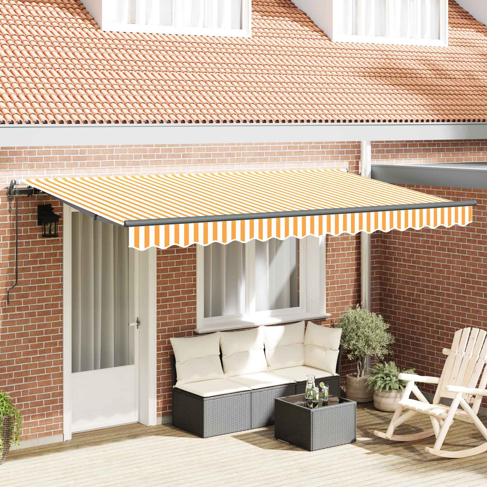 Kokkuvolditav varikatus Kollane 350 x 200 cm kangas