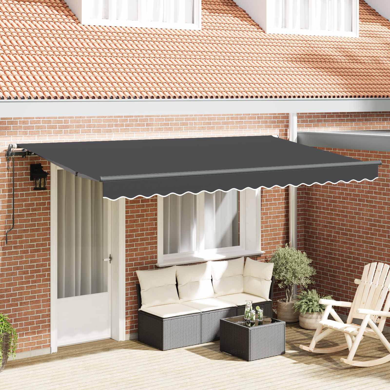 Kokkuvolditav varikatus Antratsiit 350 x 200 cm kangas