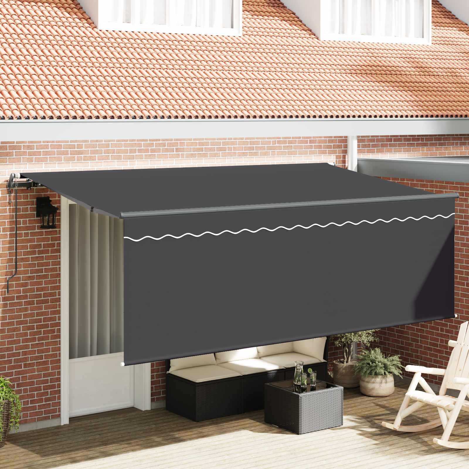 Kokkuvolditav varikatus Antratsiit 350 x 200 cm