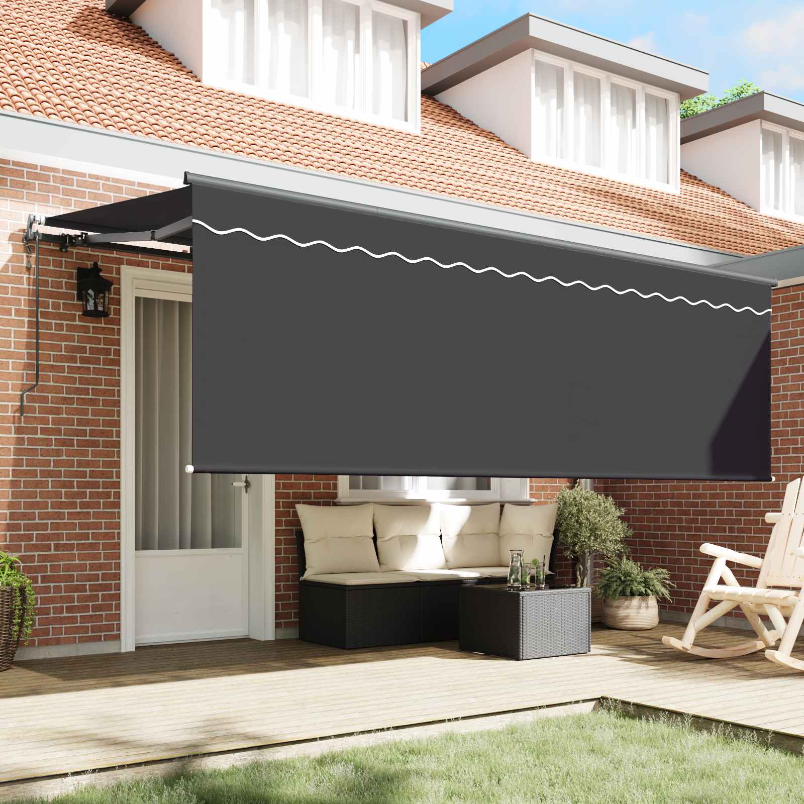 Kokkuvolditav varikatus Antratsiit 350 x 200 cm