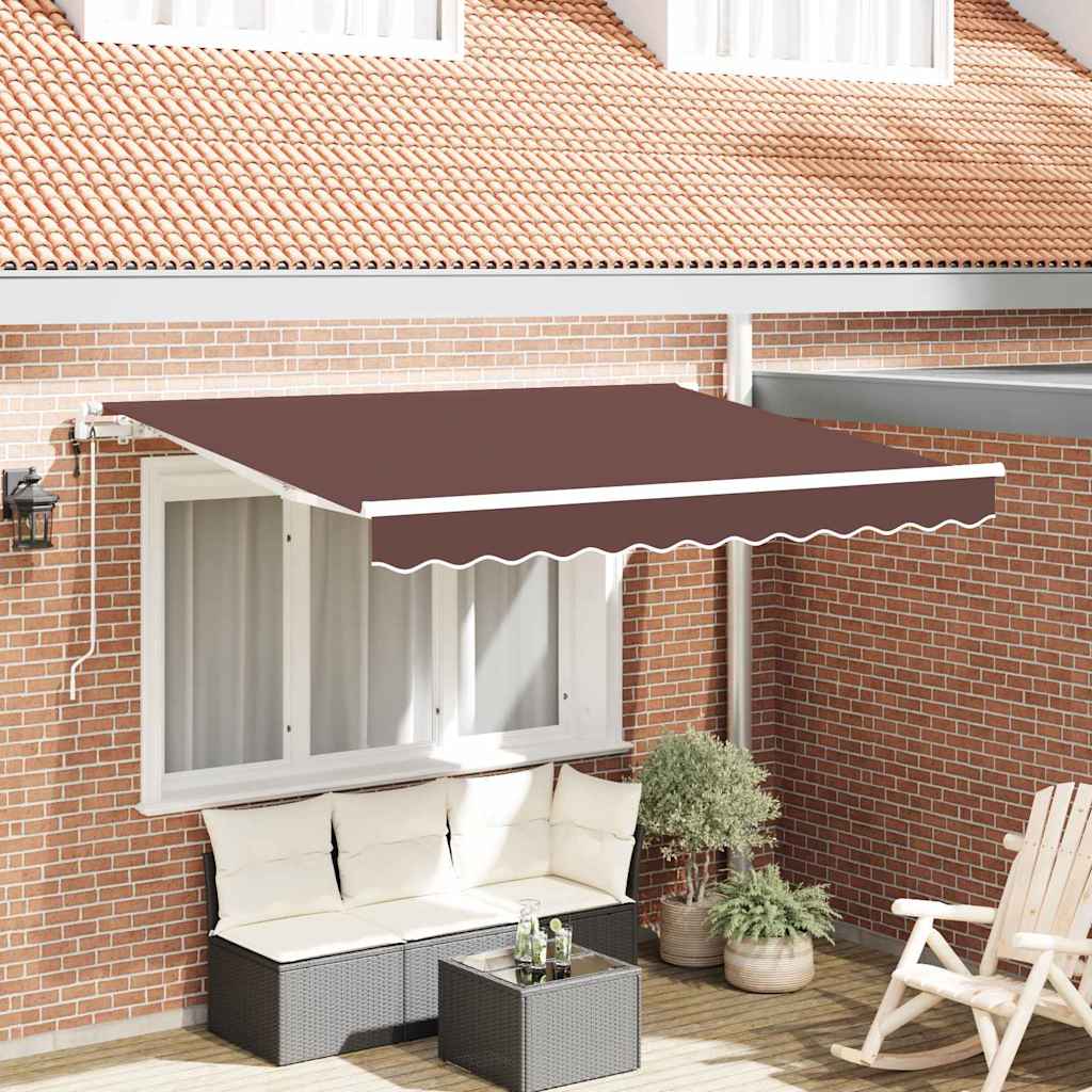 Kokkuvolditav varikatus Pruun 350 x 200 cm kangas