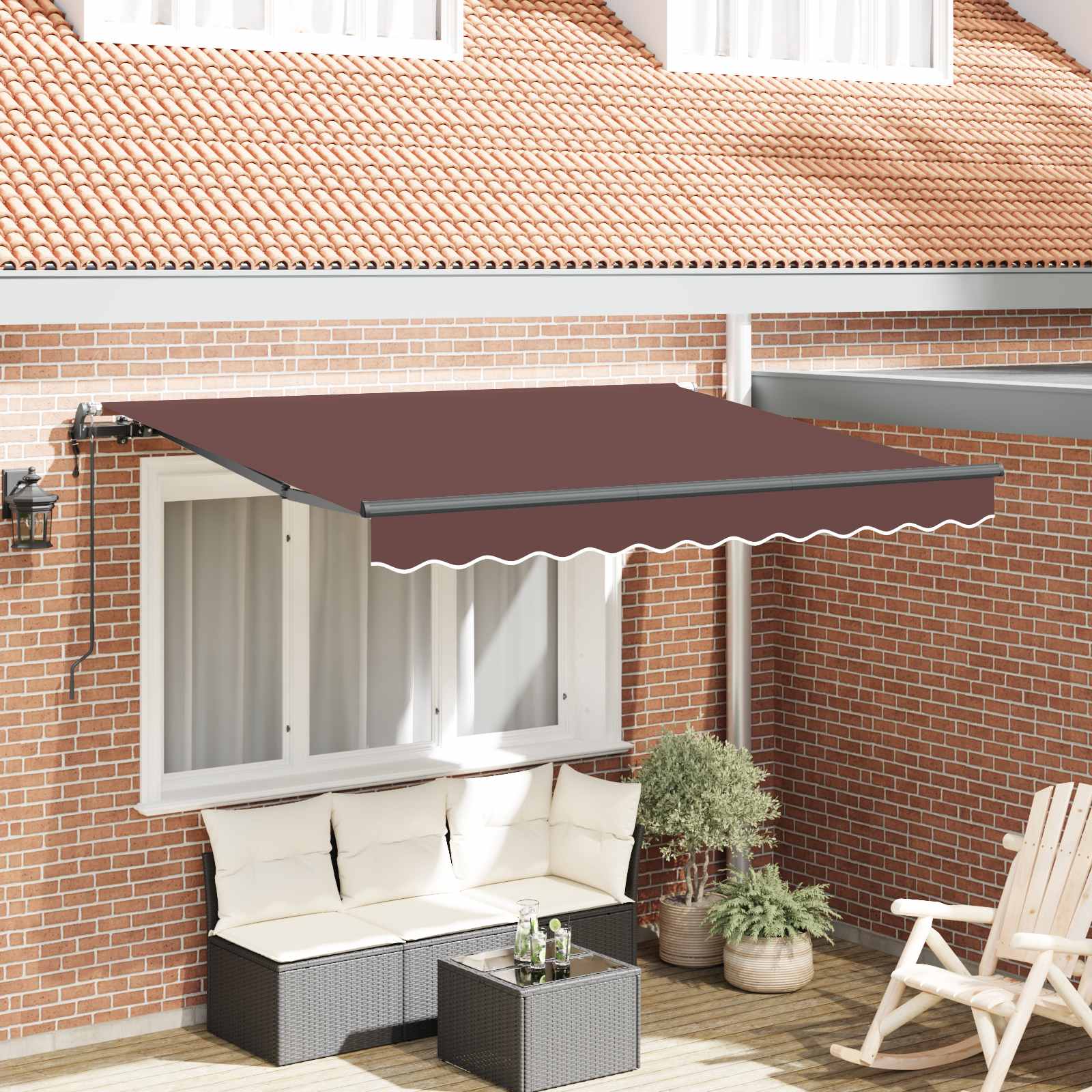 Kokkuvolditav varikatus Pruun 350 x 200 cm kangas