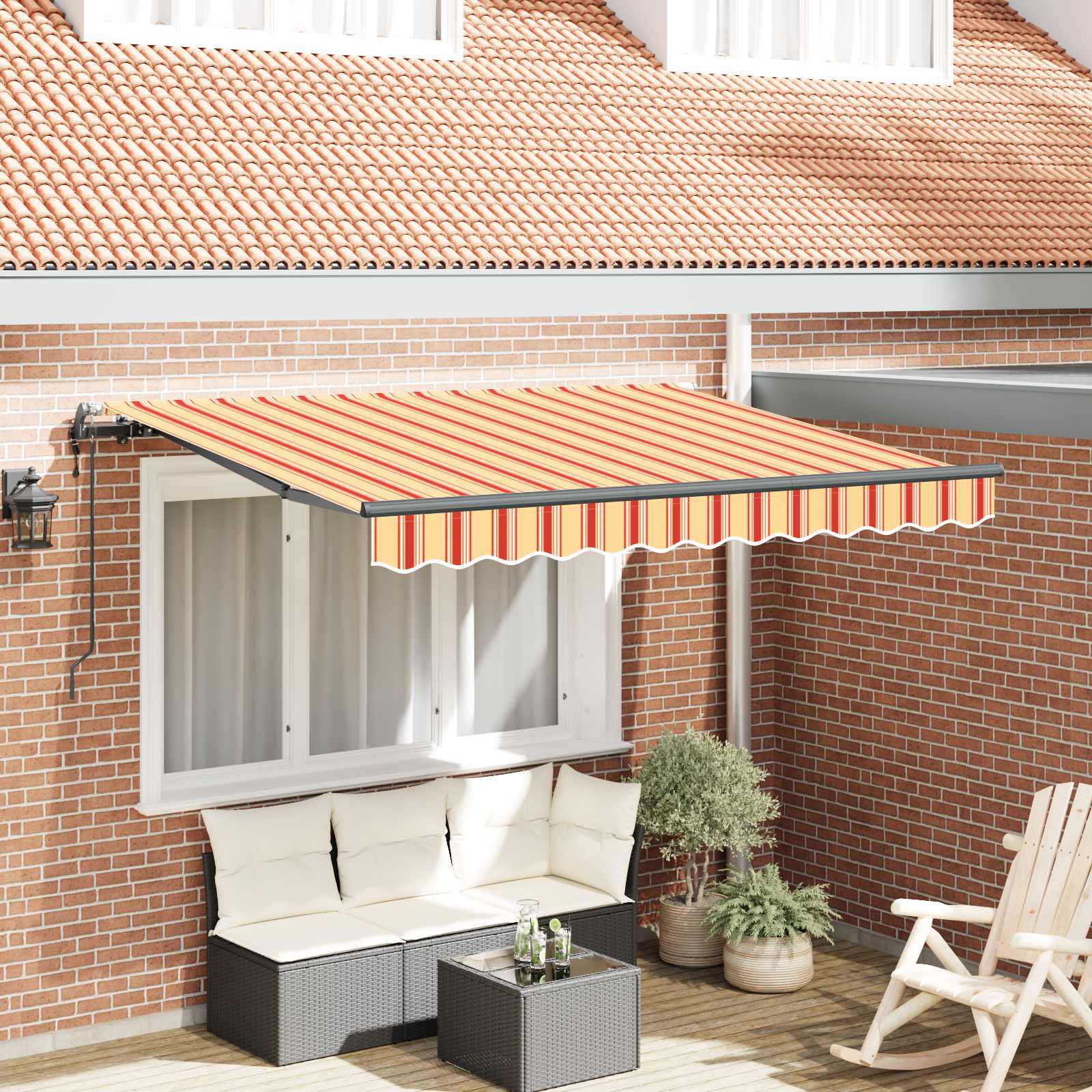 Kokkuvolditav varikatus Kollane 350 x 200 cm kangas