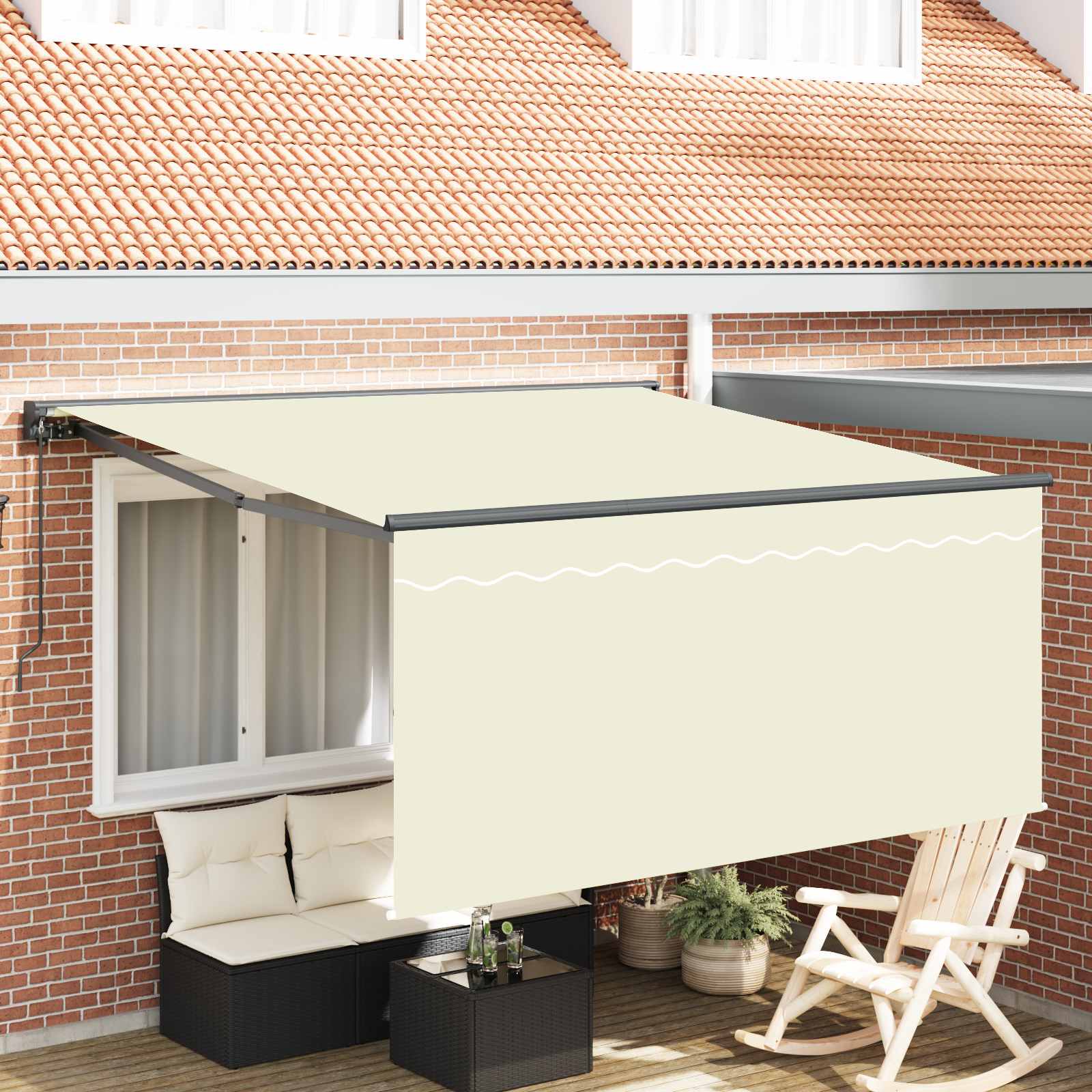 Kokkuvolditav varikatus cream 300 x 250 cm