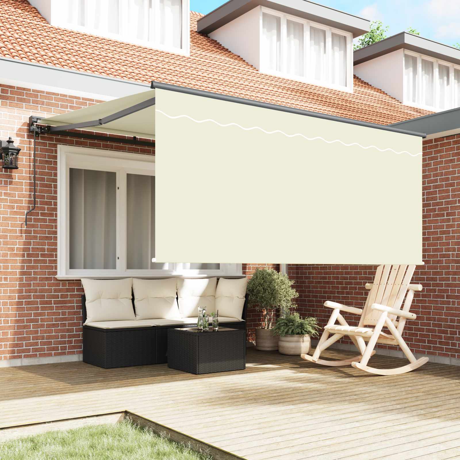 Kokkuvolditav varikatus cream 300 x 250 cm