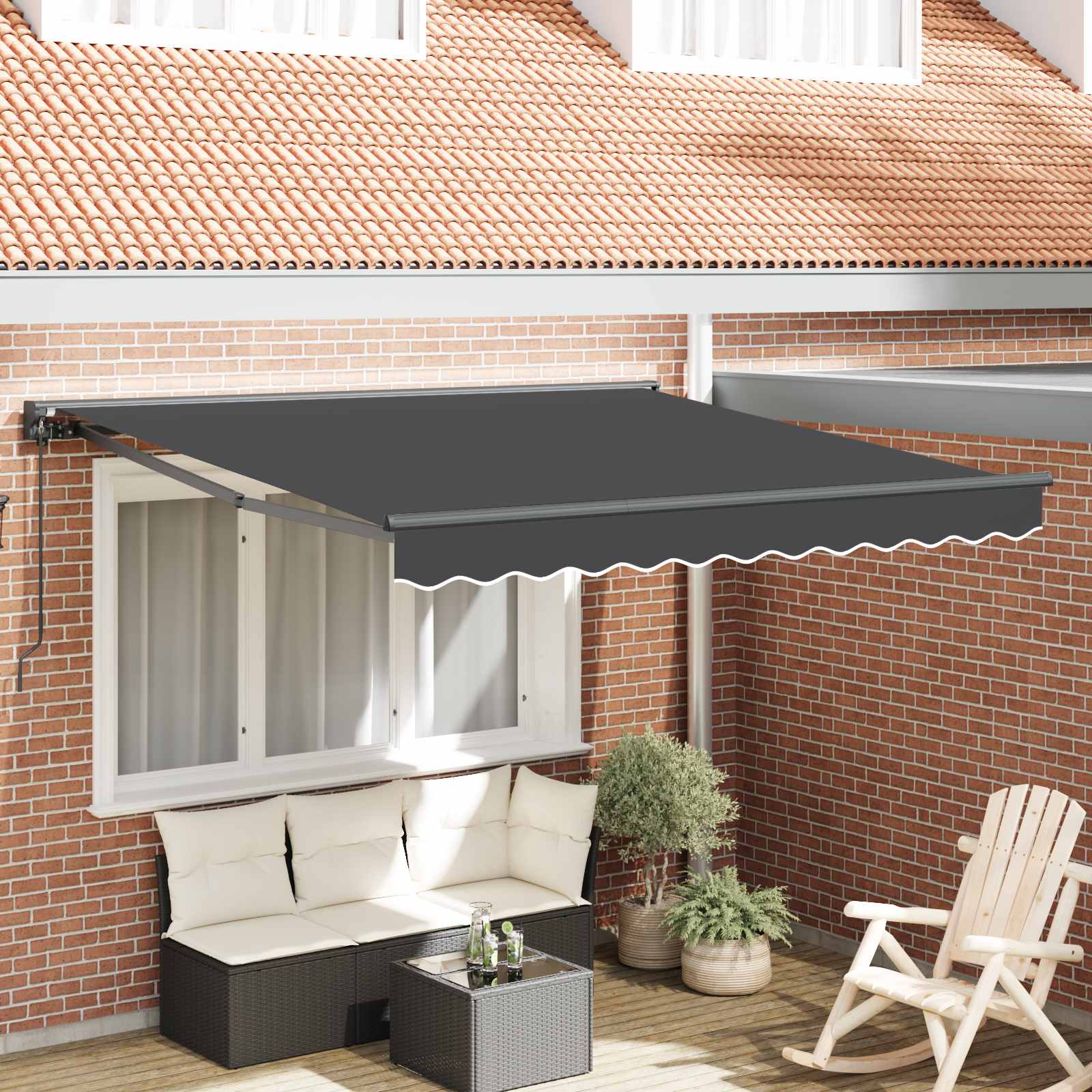 Kailastud raam Antratsiit 300 x 250 cm Polüester PU-kattega