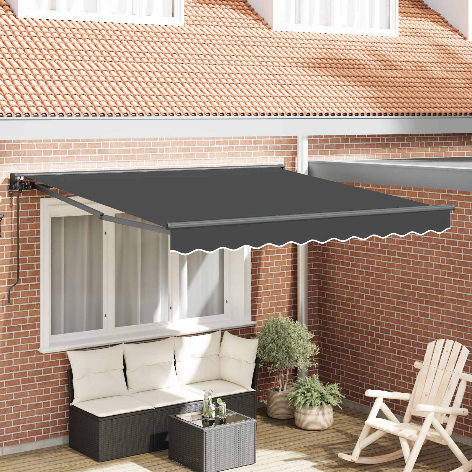 Kailastud raam Antratsiit 300 x 250 cm Polüester PU-kattega