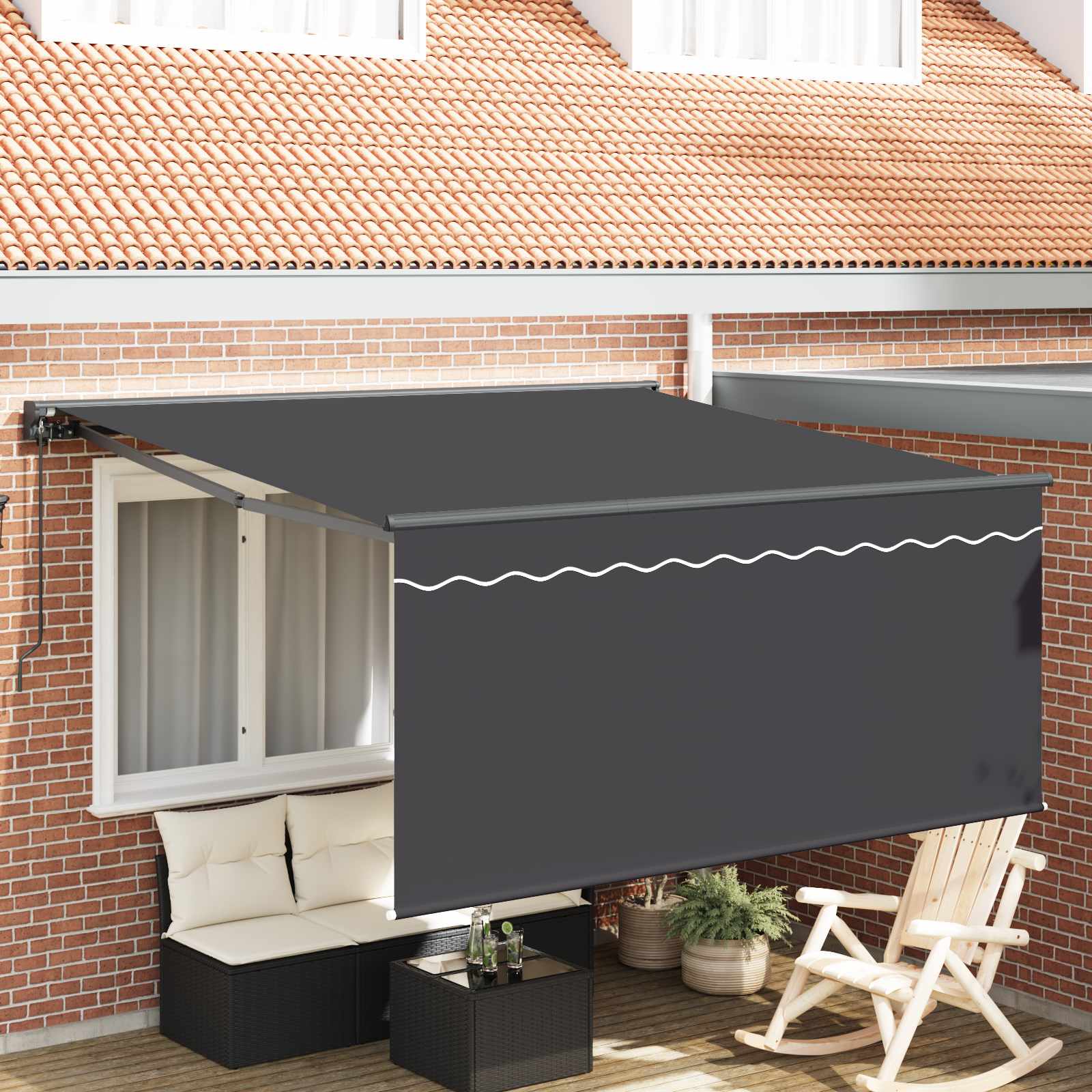 Kokkuvolditav varikatus Antratsiit 300 x 250 cm