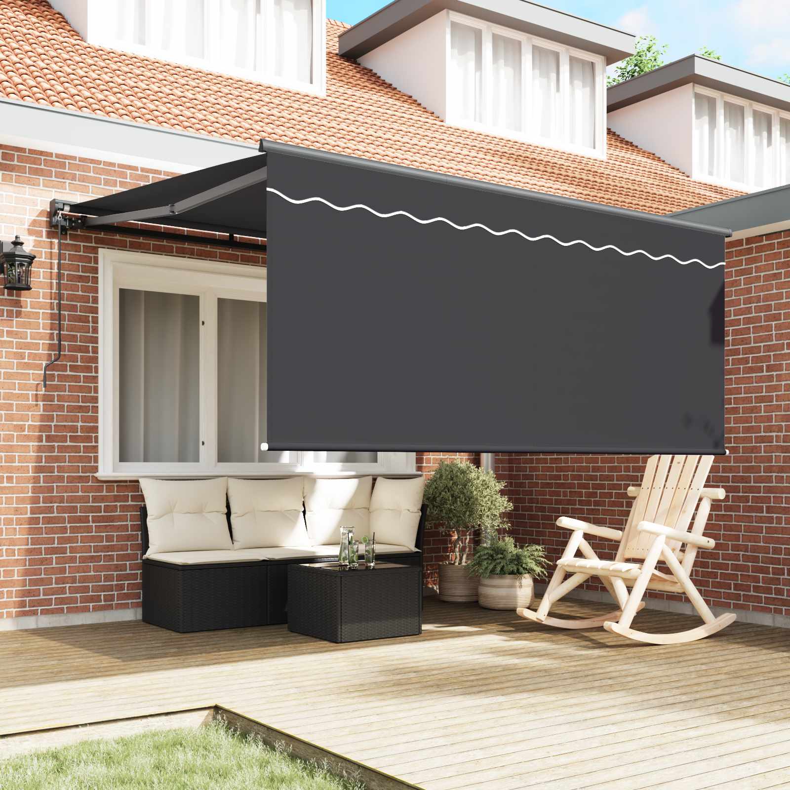 Kokkuvolditav varikatus Antratsiit 300 x 250 cm