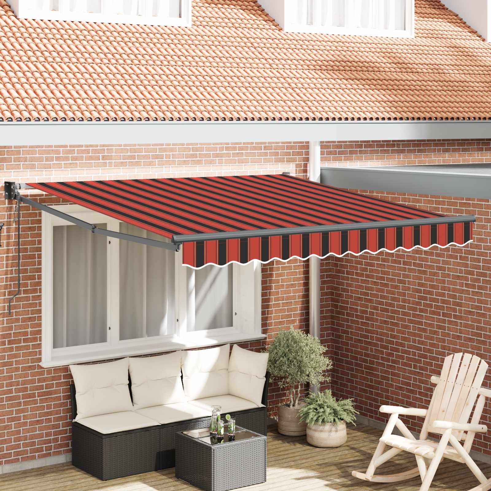 Kokkuvolditav varikatus Oranž 300 x 250 cm Polüester ja metall