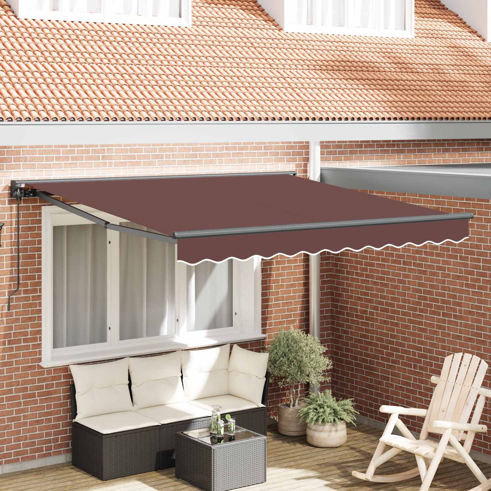 Kailastud raam Pruun 300 x 250 cm Polüester PU-kattega