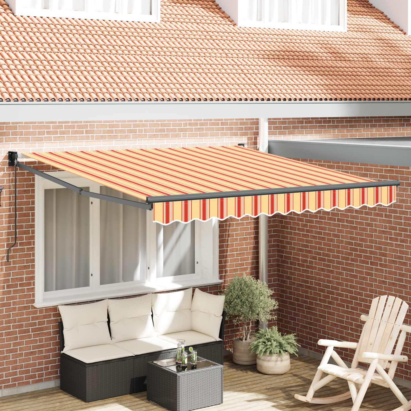 Kokkuvolditav varikatus Kollane ja oranž 300 x 250 cm