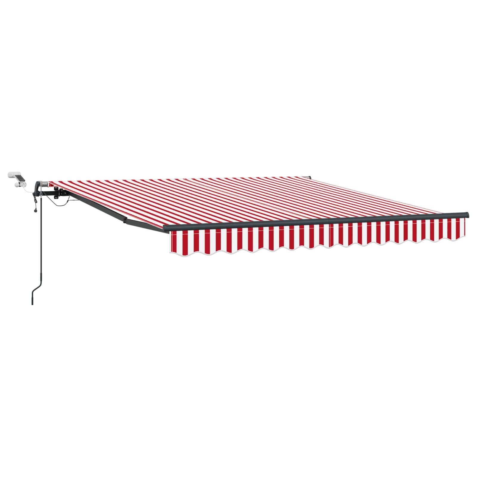 Kokkuvolditav varikatus Punane ja valge 300 x 250 cm Polüester