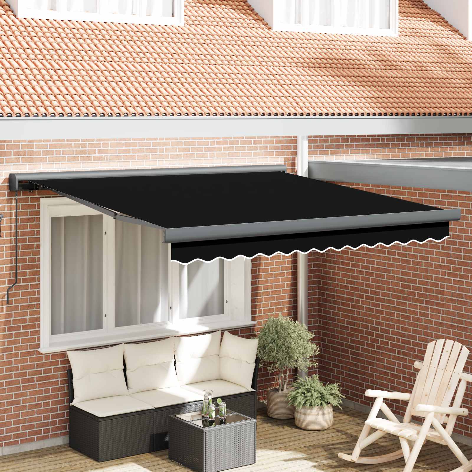Kokkuvolditav varikatus Must 300 x 250 cm Kangas ja alumiinium