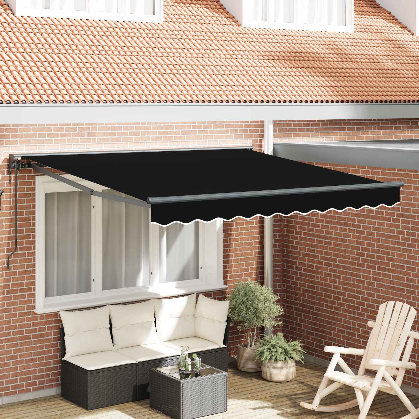 Kailastud raam Must 300 x 250 cm Polüester PU-kattega
