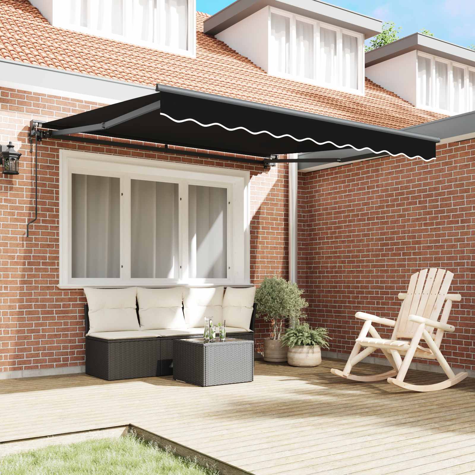 Kailastud raam Must 300 x 250 cm Polüester PU-kattega