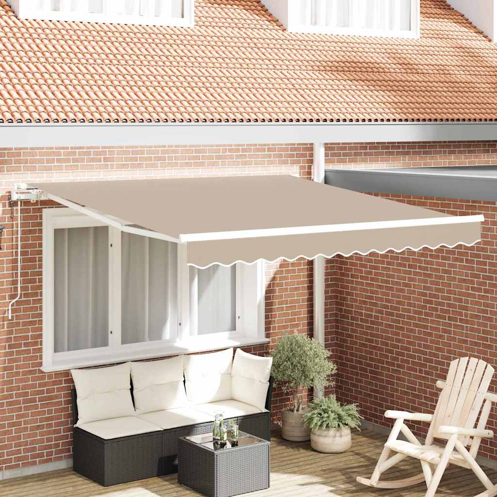 Kokkuvolditav varikatus Beež 300 x 250 cm Kangas ja alumiinium