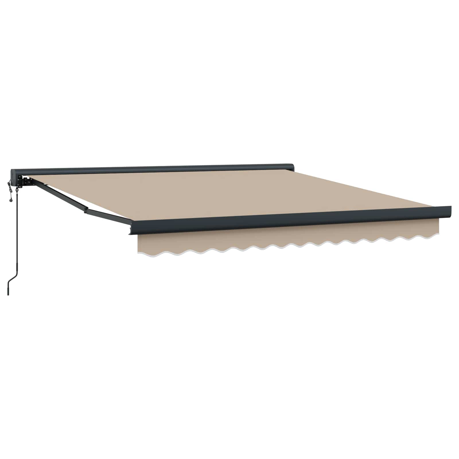 Kokkuvolditav varikatus Beež 300 x 250 cm Kangas ja metall