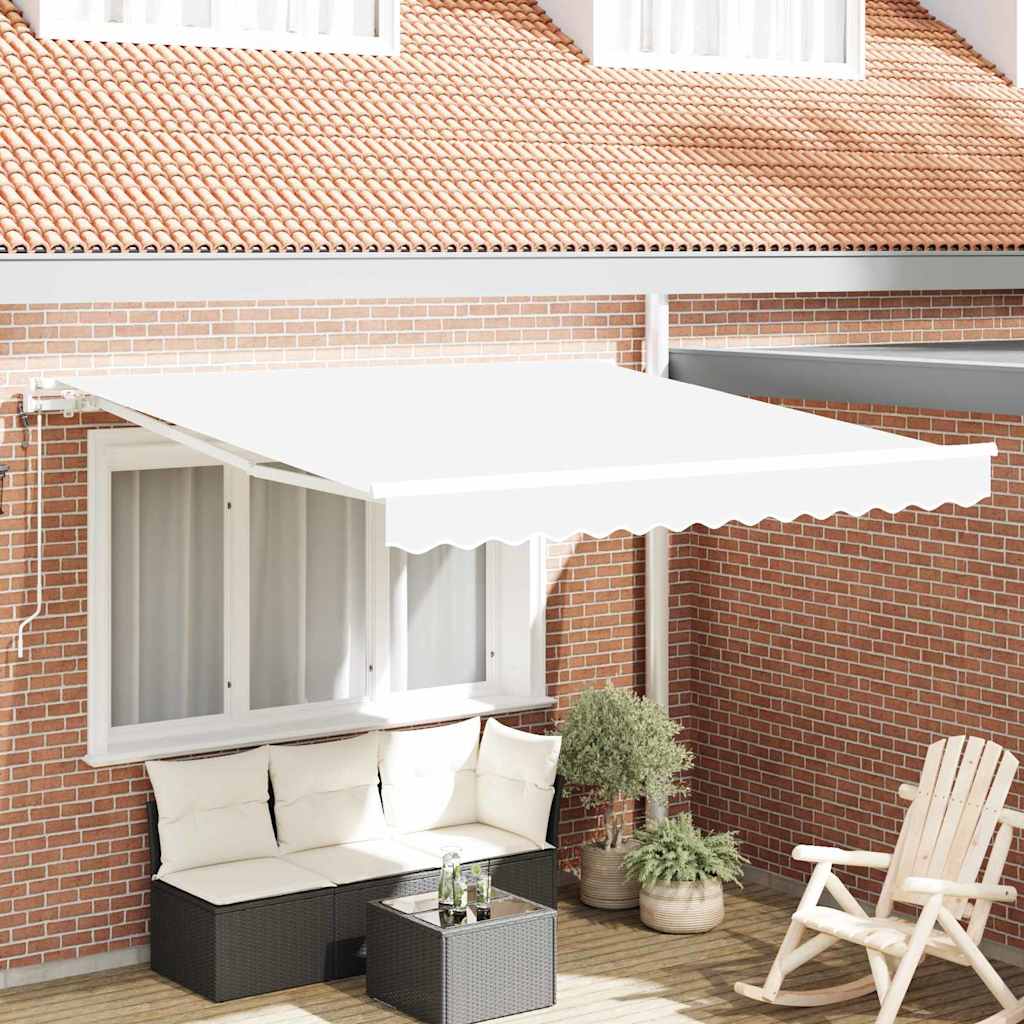 Kokkuvolditav varikatus Valge 300 x 250 cm Kangas ja alumiinium