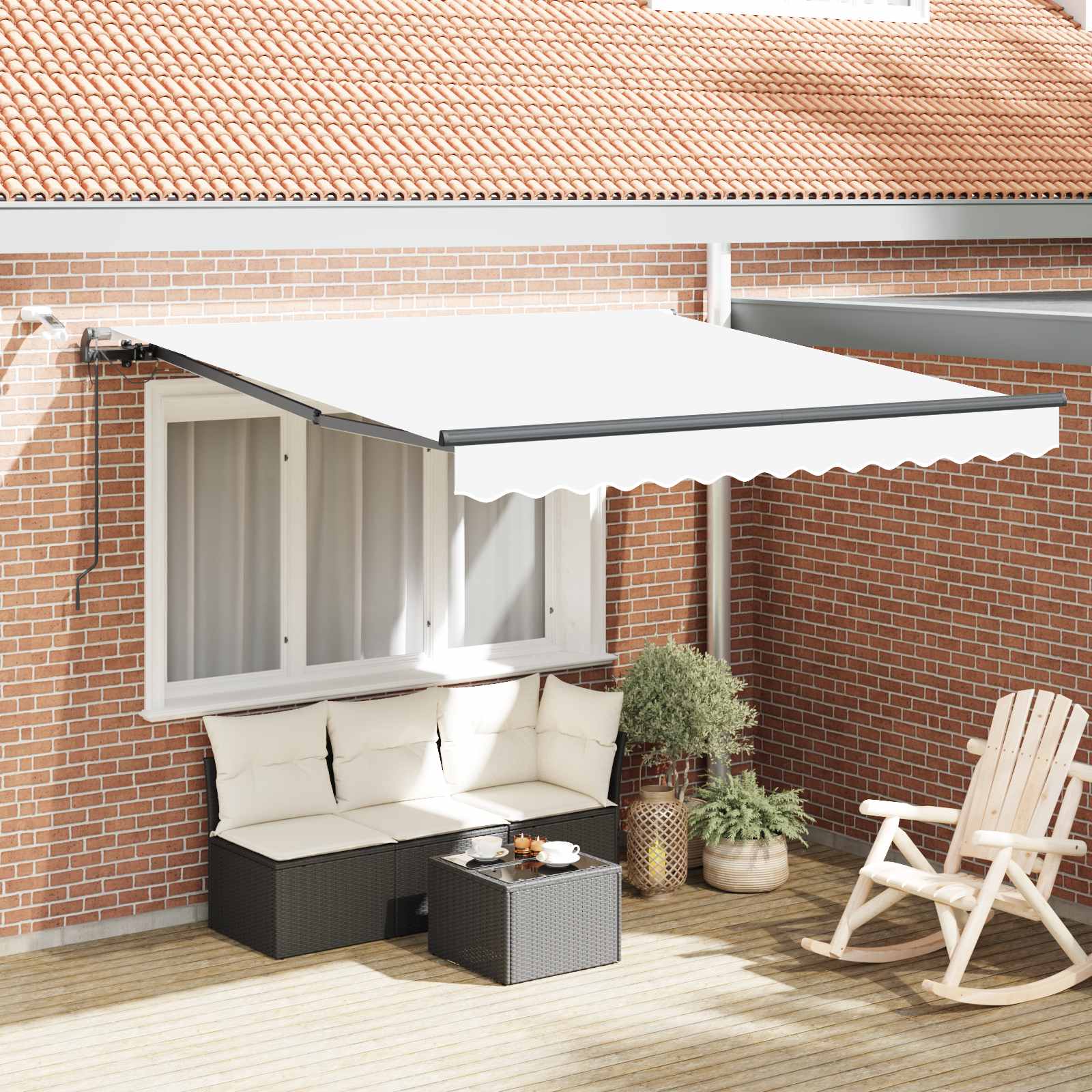 Kokkuvolditav varikatus Valge 300 x 250 cm Polüester