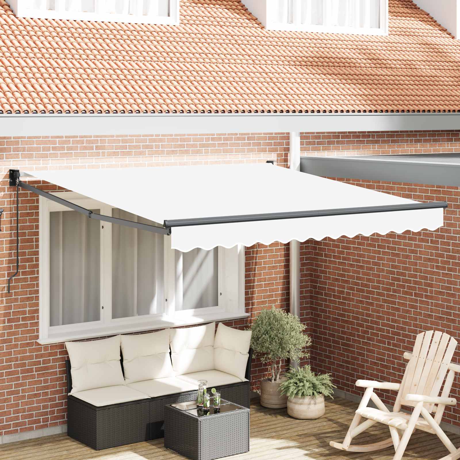 Kokkuvolditav varikatus Valge 300 x 250 x 165 cm