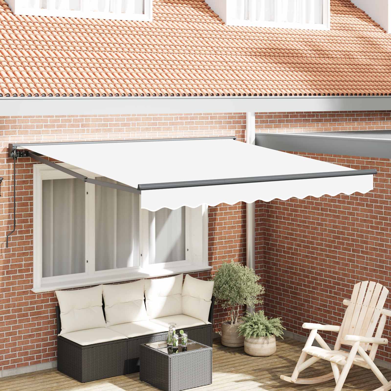 Kailastud raam Valge 300 x 250 cm Polüester PU-kattega