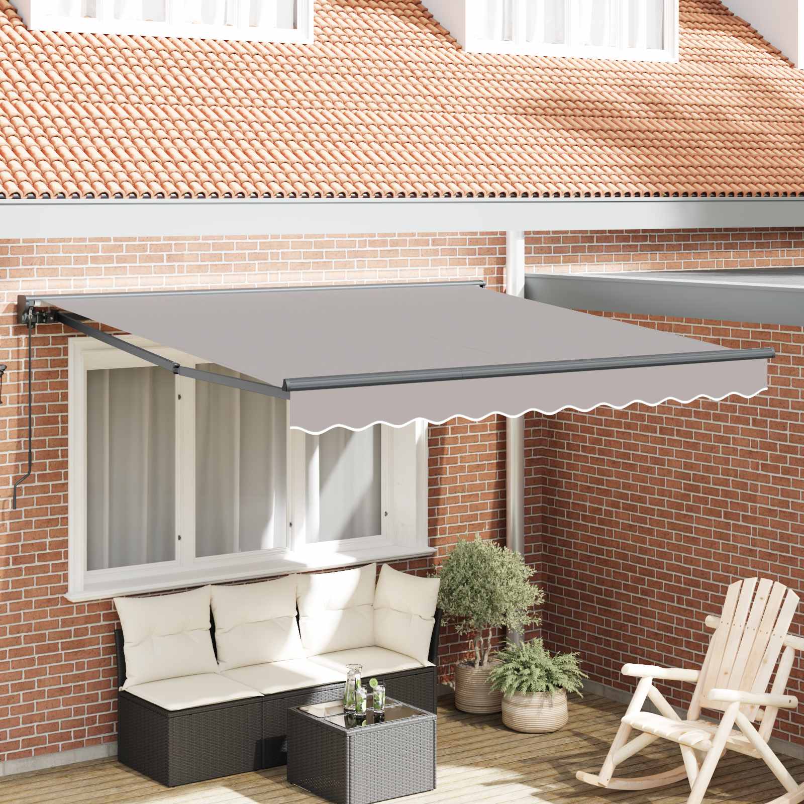 Kailastud raam Helehall 300 x 250 cm Polüester PU-kattega