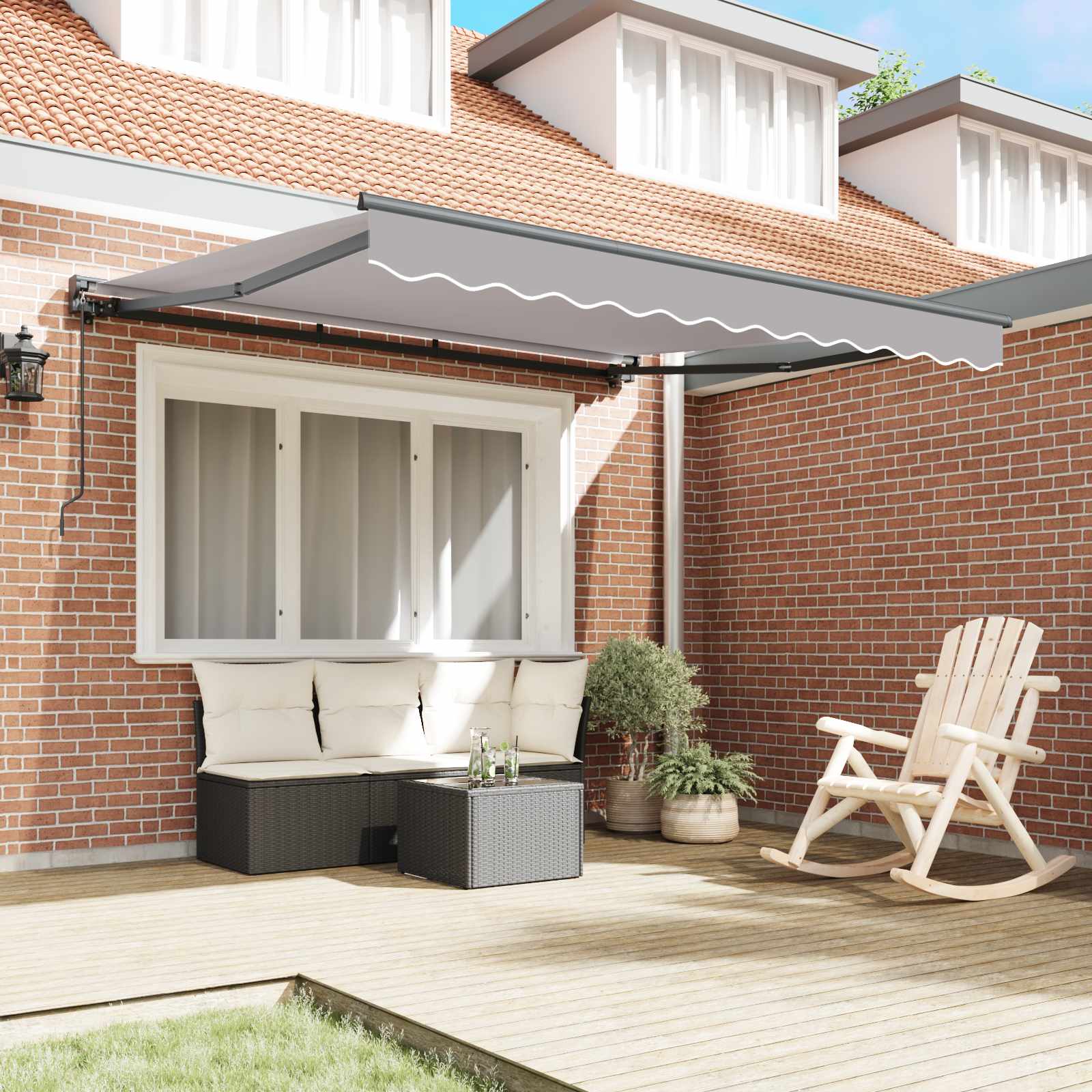 Kailastud raam Helehall 300 x 250 cm Polüester PU-kattega