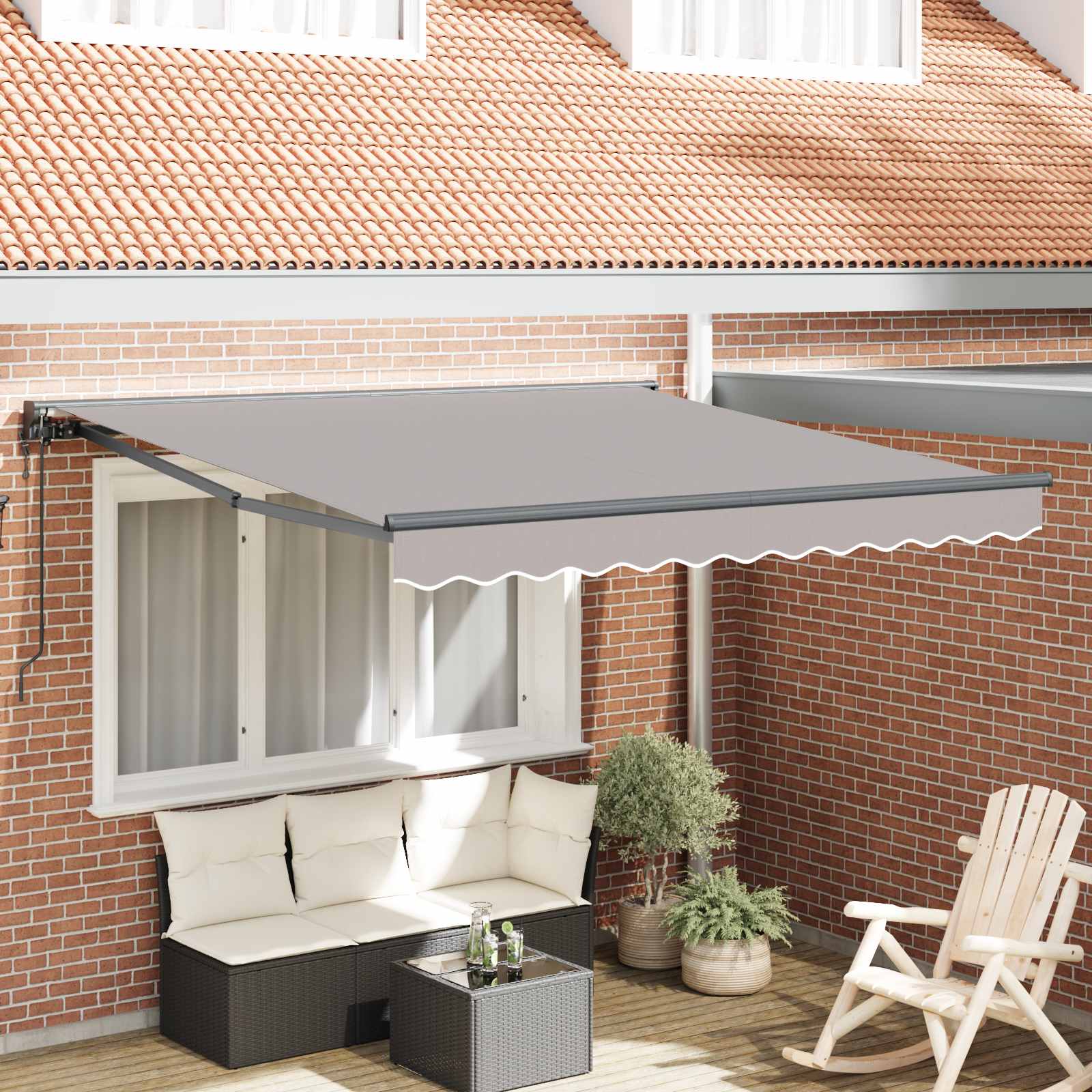 Kailastud raam Helehall 300 x 250 cm Polüester PU-kattega