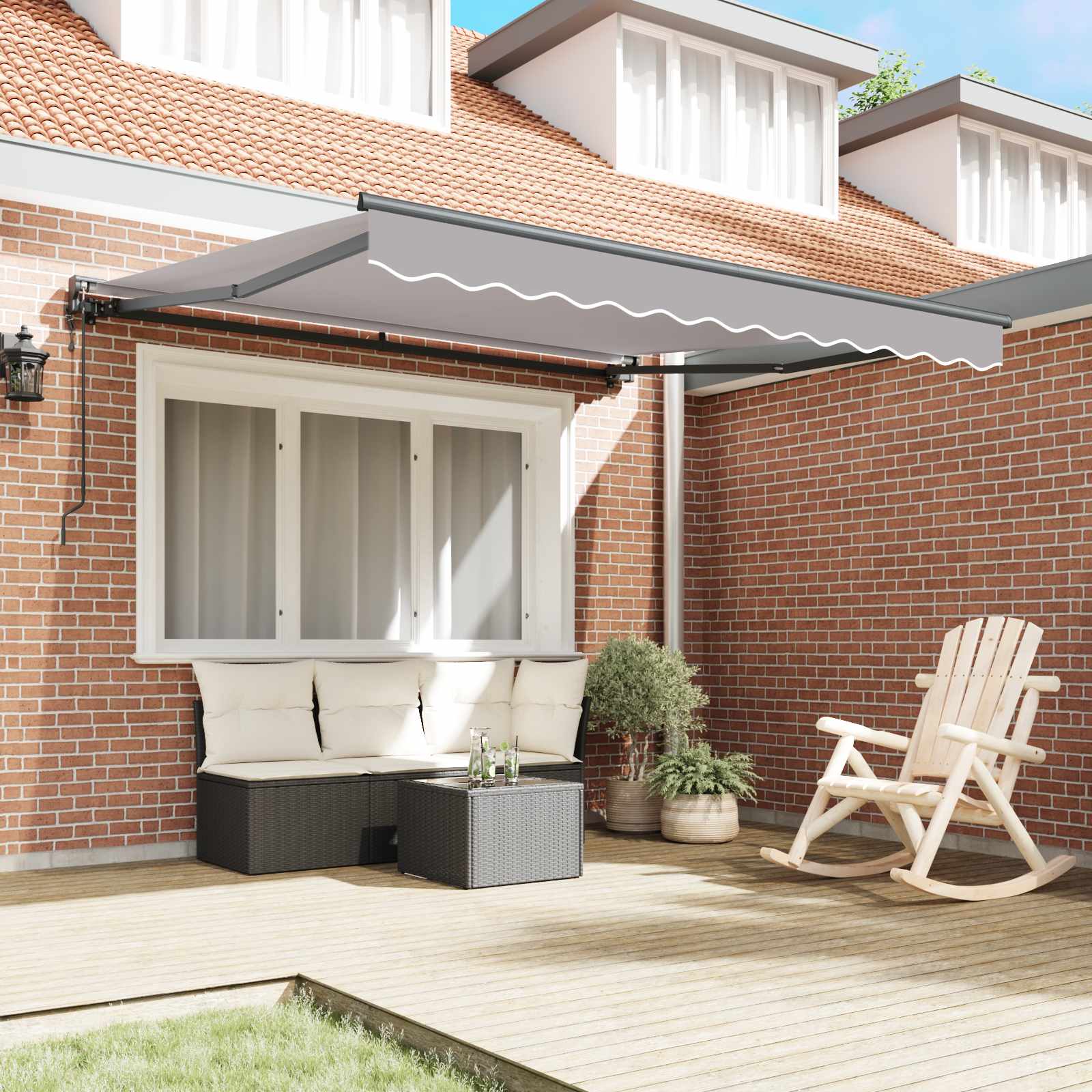 Kailastud raam Helehall 300 x 250 cm Polüester PU-kattega