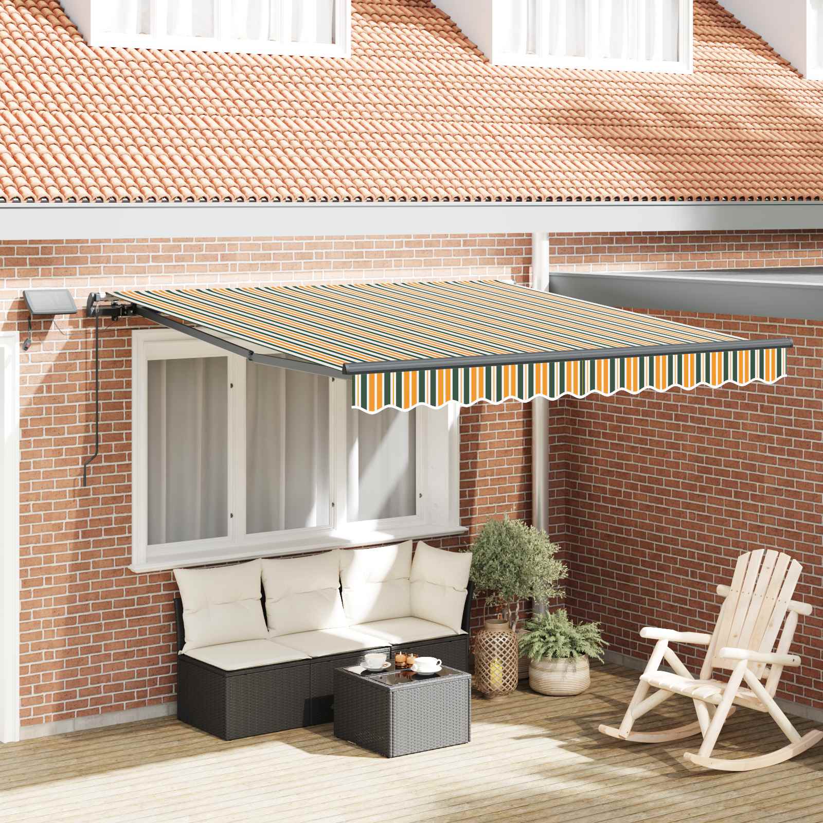 Kokkuvolditav varikatus Roheline ja kollane 300 x 250 cm