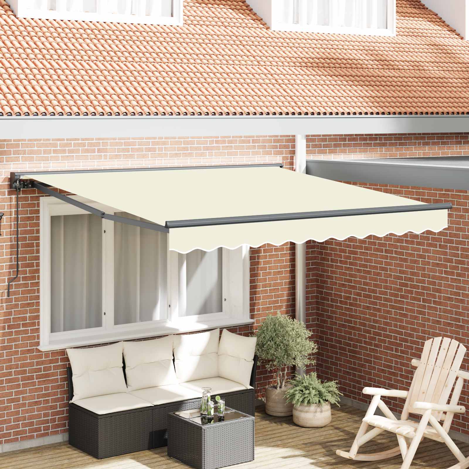 Kailastud raam Kreemjas 350 x 250 cm Polüester PU-kattega