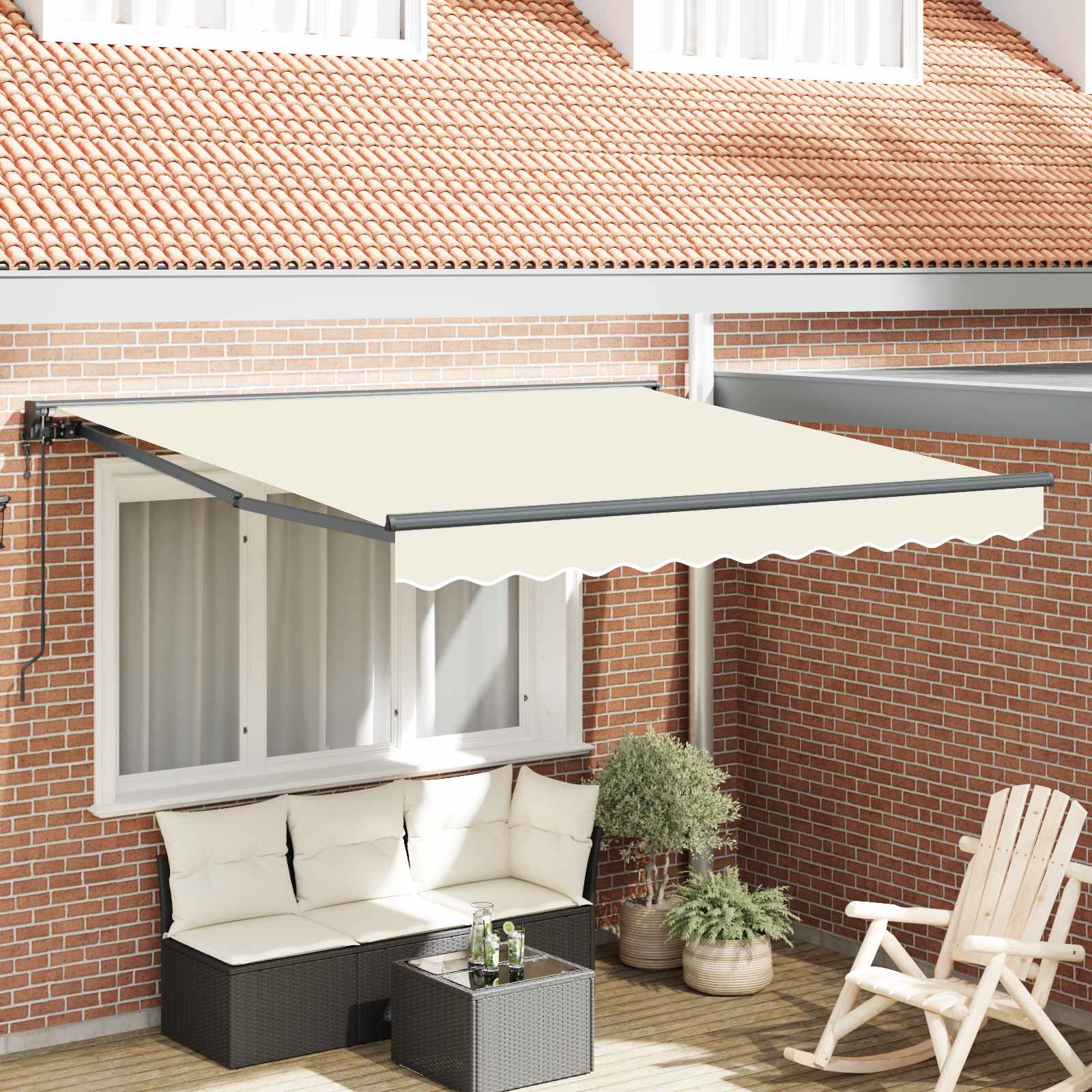 Kailastud raam Kreemjas 350 x 250 cm Polüester PU-kattega