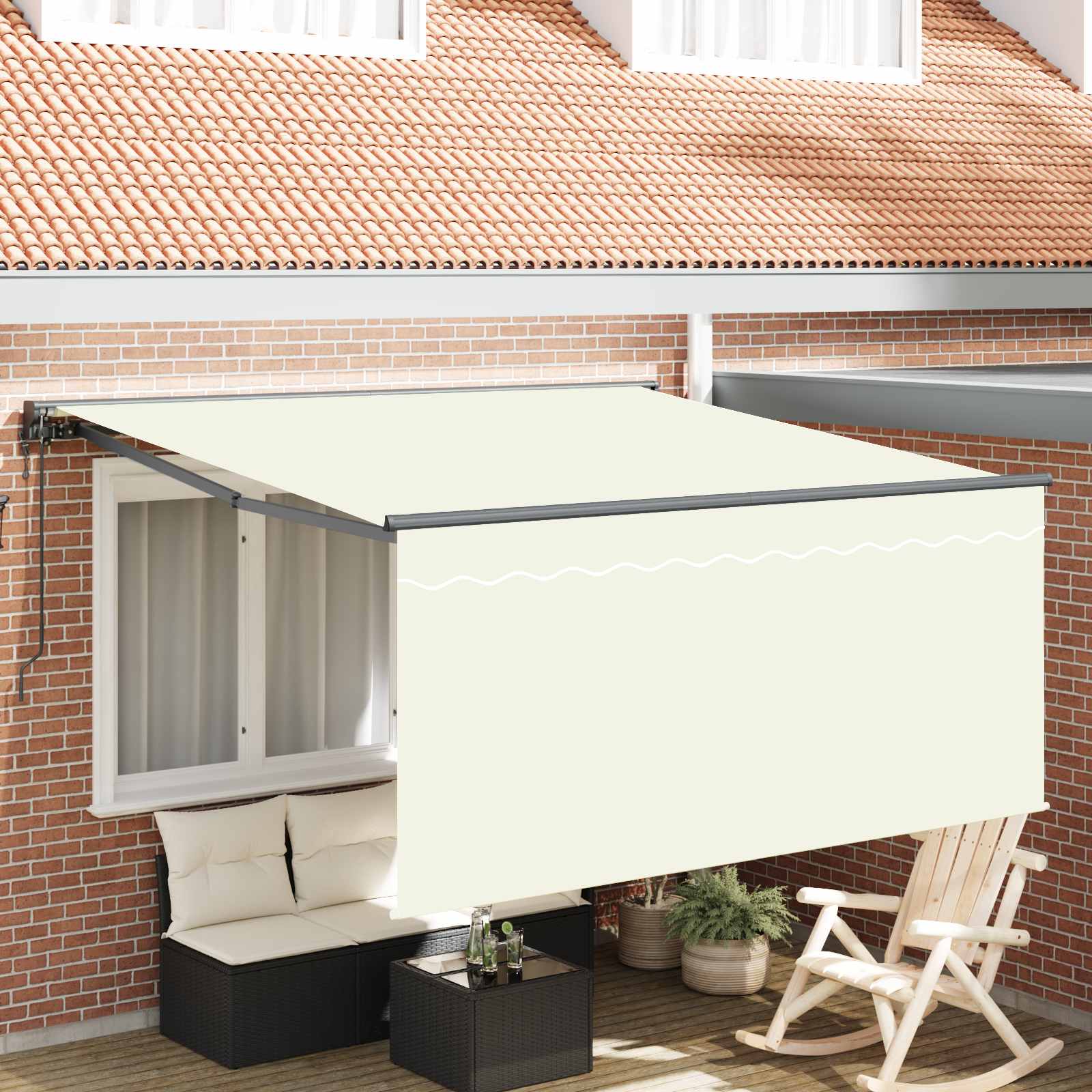 Kokkuvolditav varikatus cream 350 x 250 cm