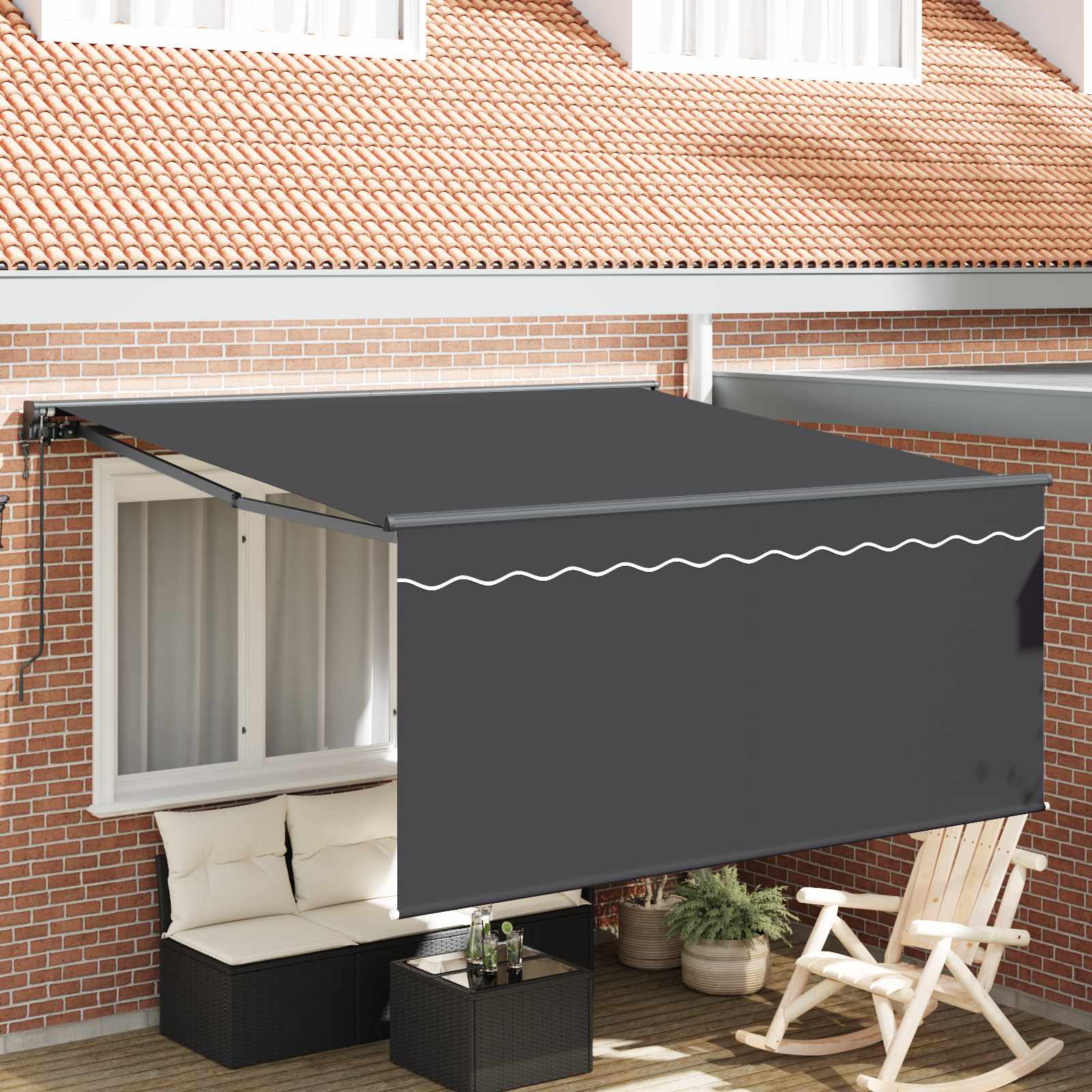 Kokkuvolditav varikatus Antratsiit 350 x 250 cm