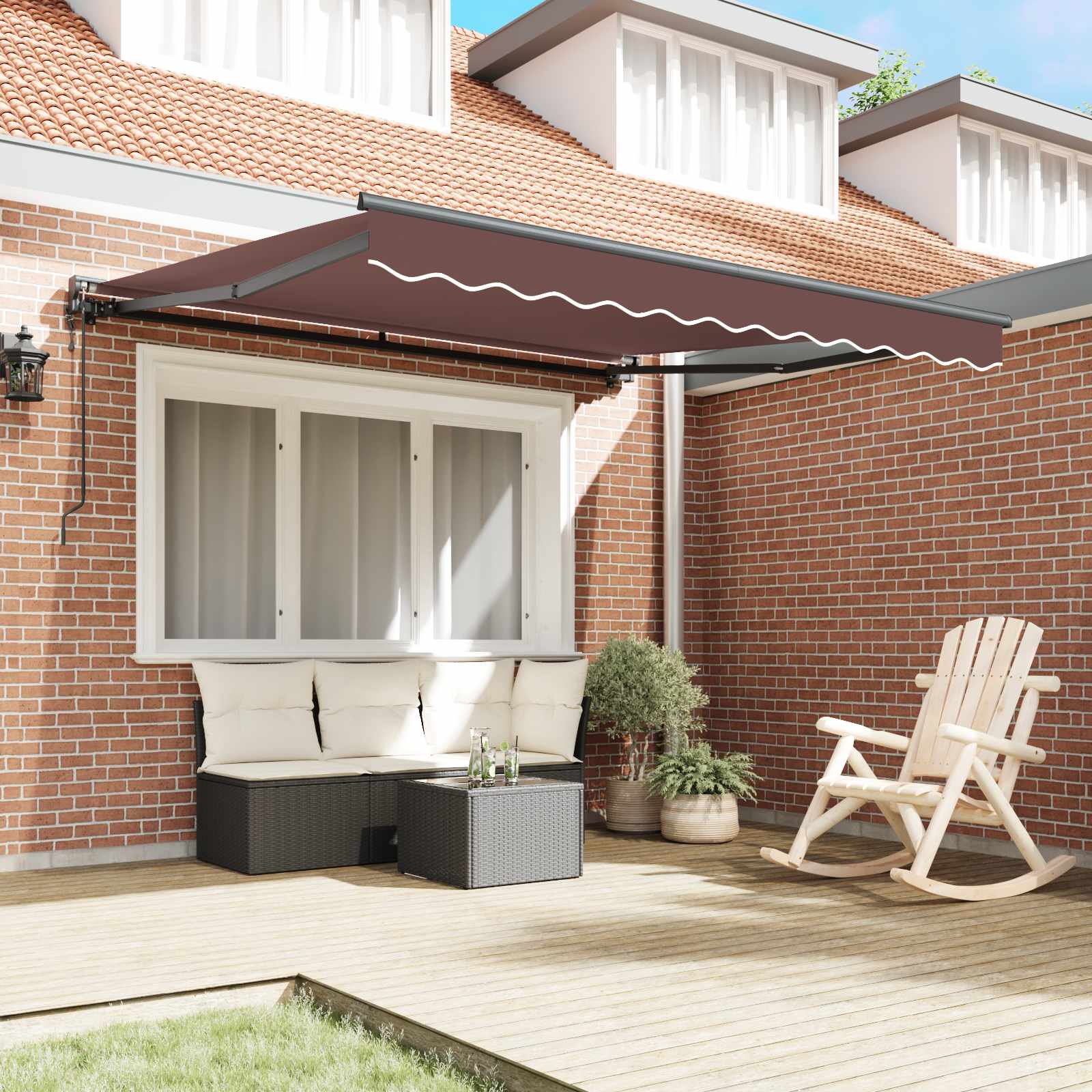 Kailastud raam Pruun 350 x 250 cm Polüester PU-kattega