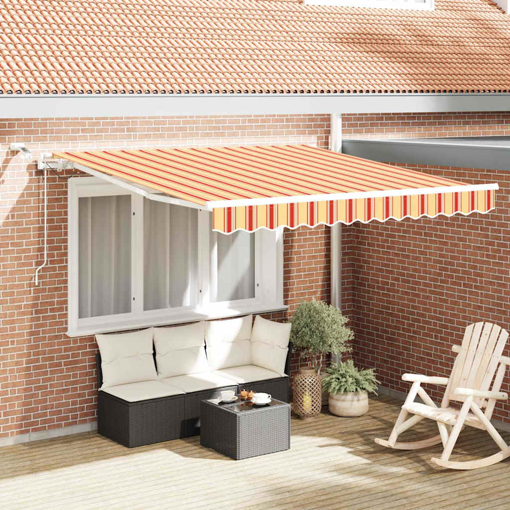 Kokkuvolditav varikatus Kollane ja oranž 350 x 250 cm Polüester