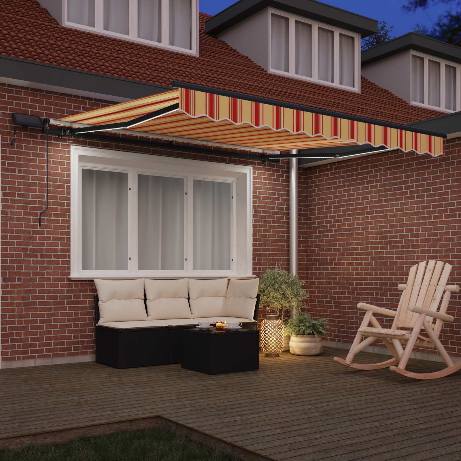 Kokkuvolditav varikatus Kollane ja oranž 350 x 250 cm