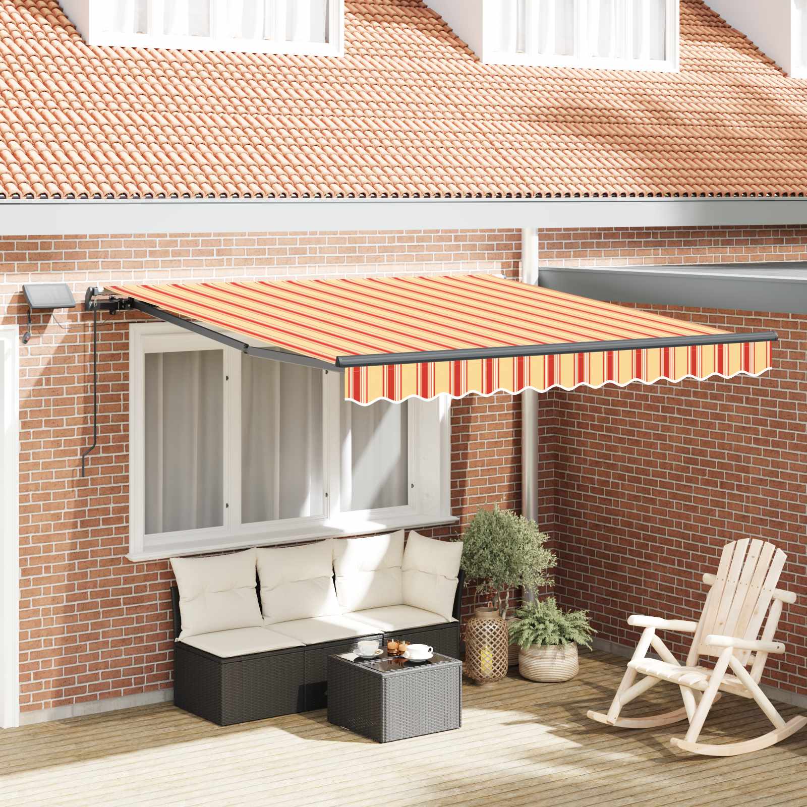 Kokkuvolditav varikatus Kollane ja oranž 350 x 250 cm