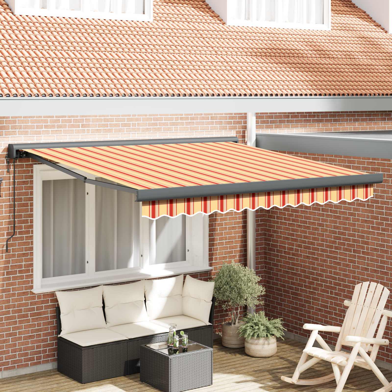 Kokkuvolditav varikatus Kollane ja oranž 350 x 250 x 165 cm