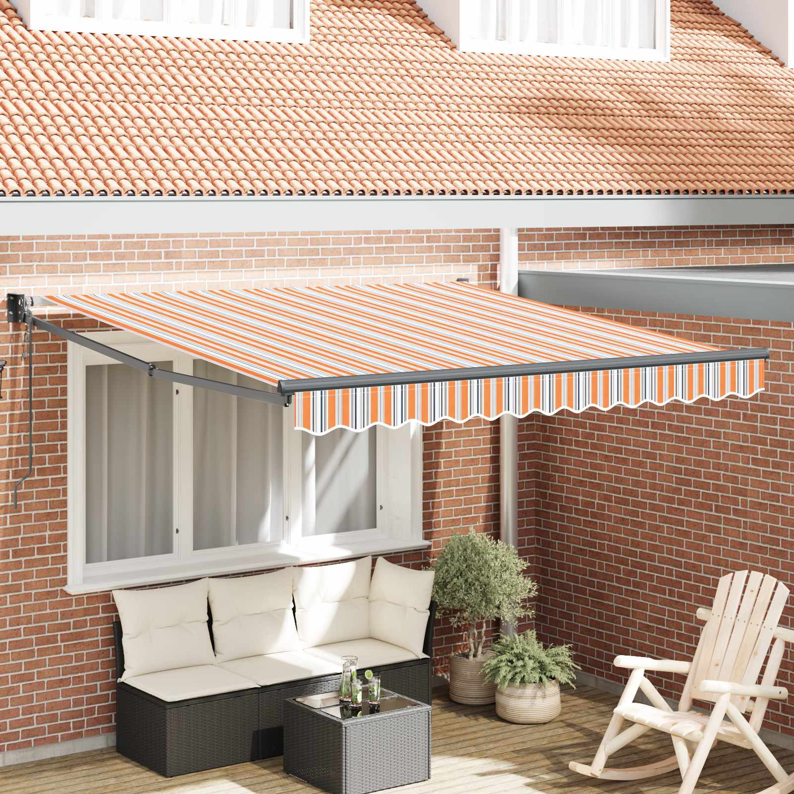 Kokkuvolditav varikatus Mitmevärviline 350 x 250 cm