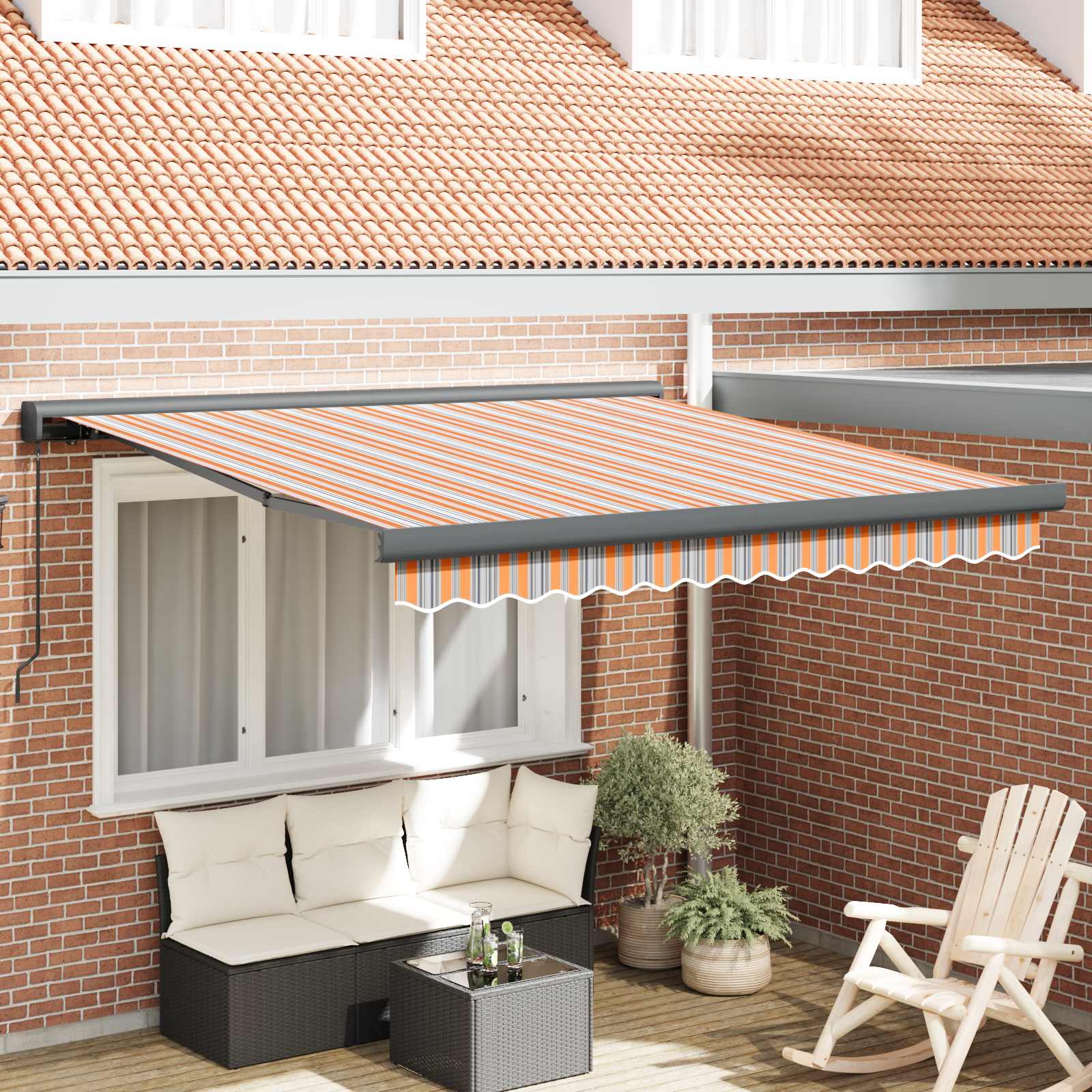Kokkuvolditav varikatus Mitmevärviline 350 x 250 cm