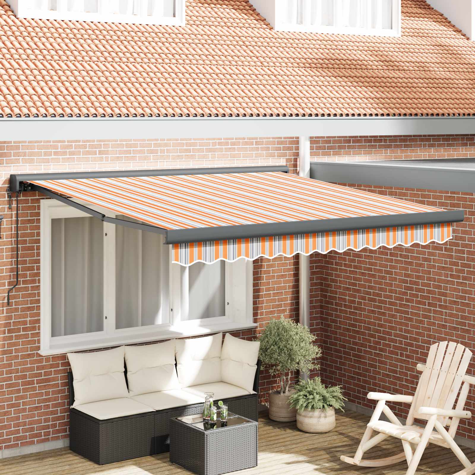 Kokkuvolditav varikatus Mitmevärviline 350 x 250 cm