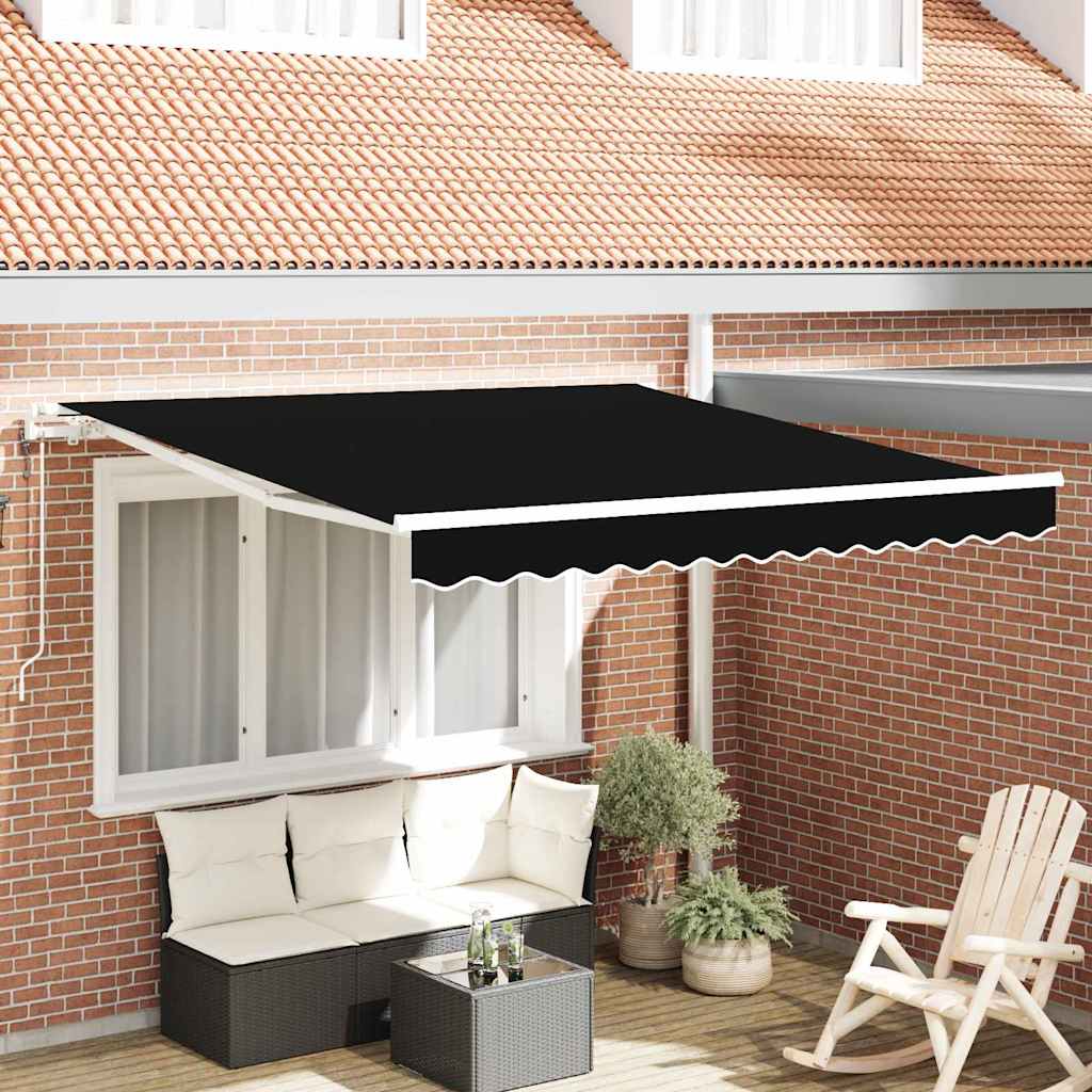 Kokkuvolditav varikatus Must 350 x 250 cm Kangas ja alumiinium